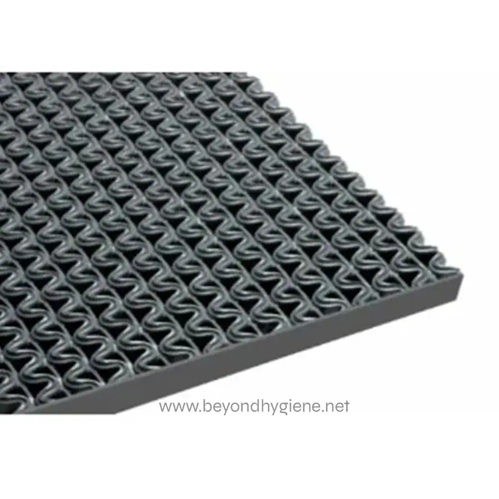 Stainless steel drainage mat with durable anti-slip surface for hygiene and safety in commercial and industrial settings.