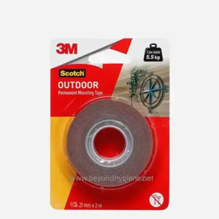 Durable outdoor mounting tape ideal for home and office organization, weather-resistant adhesive tape for various surfaces, 10m x 12mm length and width.