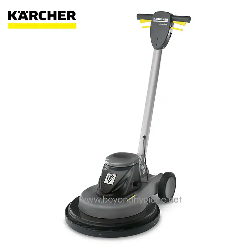 POLISHING MACHINE BDP 501500C (3) Karcher floor scrubbing machine for commercial cleaning, featuring easy maneuverability and efficient dirt removal, ideal for industrial and hospitality cleaning needs.
