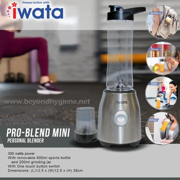 Pro-Blend Mini Personal Blender for healthy smoothies, shakes, and drinks, with a 600ml sports bottle and 200ml grinding jar, ideal for home, gym, office, and outdoor use.