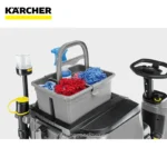 Karcher cleaning equipment with microfiber mops and spray bottles, suitable for commercial cleaning and hygiene maintenance.