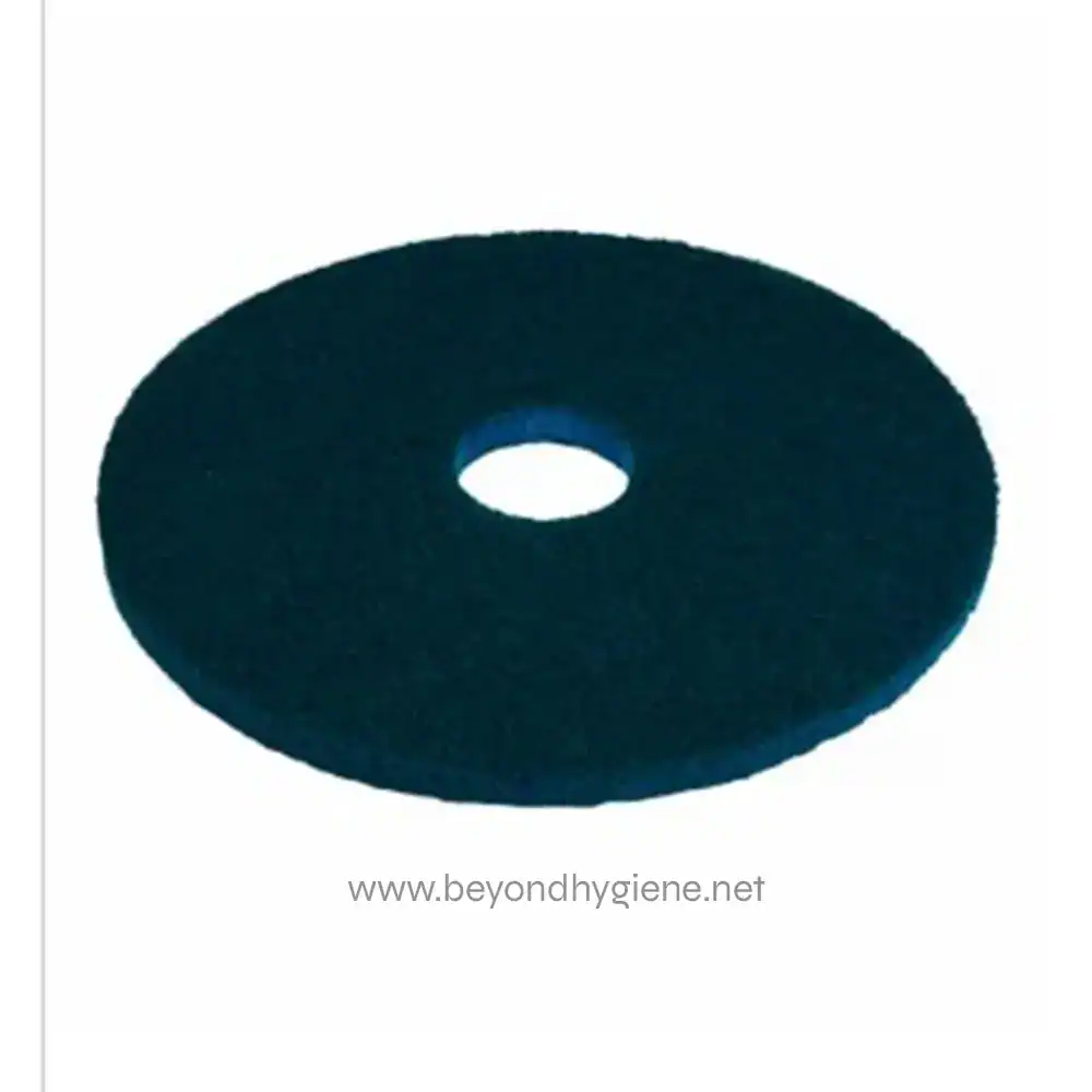 Scotch Brite Cleaning and Shine Floor Pad 406mm (16in) Blue Black cleaning foam filter disc for commercial hygiene and sanitation applications.
