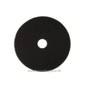 Black foam polishing pad for industrial cleaning and surface preparation, ideal for use in hygiene and sanitation processes in Asia.