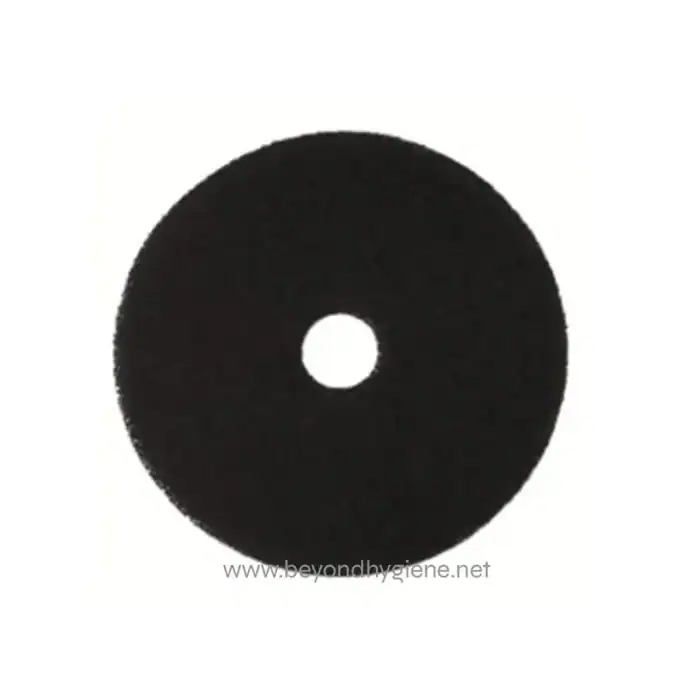 Black foam polishing pad for industrial cleaning and surface preparation, ideal for use in hygiene and sanitation processes in Asia.