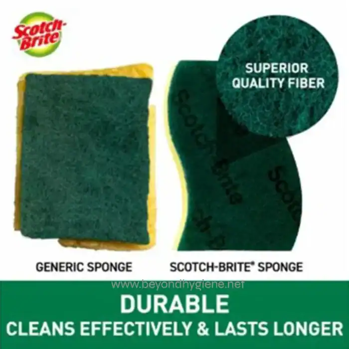 Scotch-Brite® Tough Clean Anti-Bacterial Scrub Sponge, 115 mm x 70 mm, 96 Pack/Case