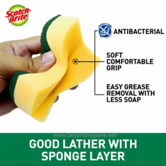 Scotch-Brite® Tough Clean Anti-Bacterial Scrub Sponge, 115 mm x 70 mm, 96 Pack/Case