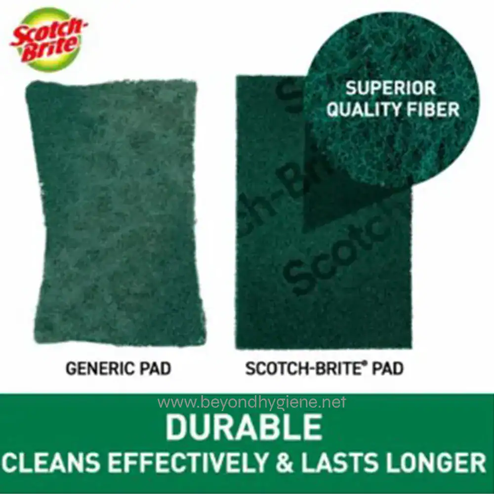 Scotch-Brite® Tough Clean Scrub Pad Economy 130mm x 200mm (1) Scotch-Brite® Tough Clean Scrub Pad, Economy, 130 mm x 200 mm, 72 Packs/Case