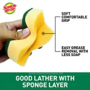 Scotch-Brite® Tough Clean Scrub Sponge, Regular, 150 mm x 90 mm, 96 Pack/Case
