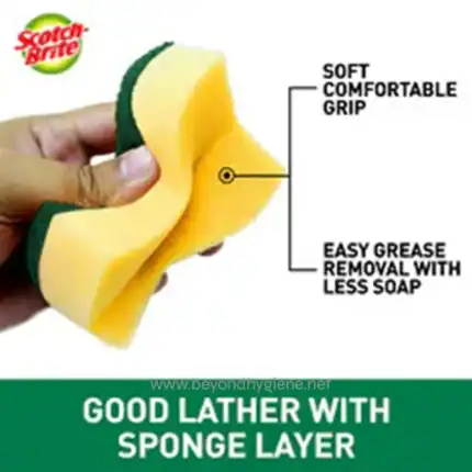 Scotch-Brite® Tough Clean Scrub Sponge, Regular, 150 mm x 90 mm, 96 Pack/Case