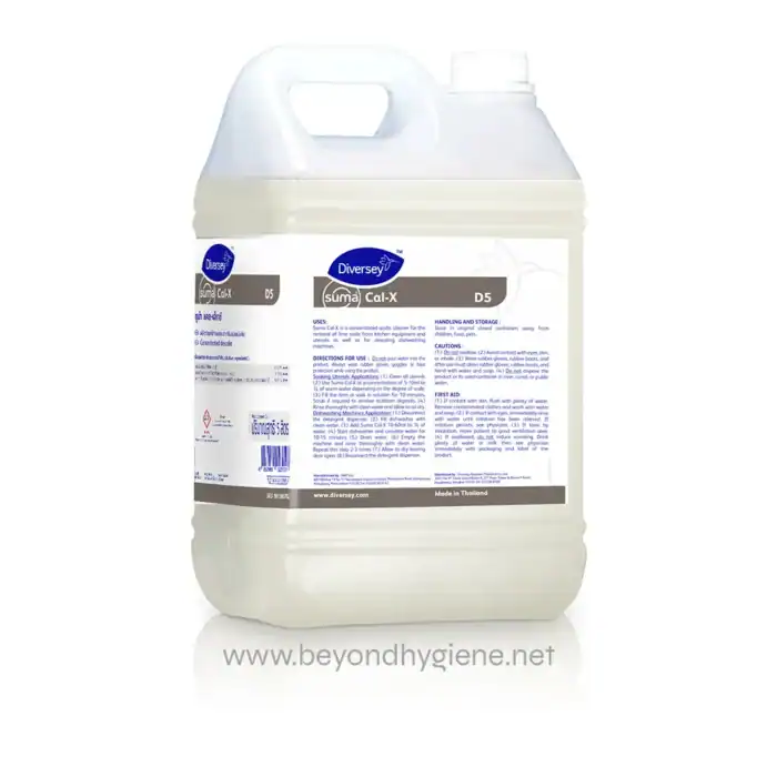 Diversey Suma Cal-X D5 disinfectant cleaning solution for commercial and industrial use, ideal for sanitation and hygiene maintenance.