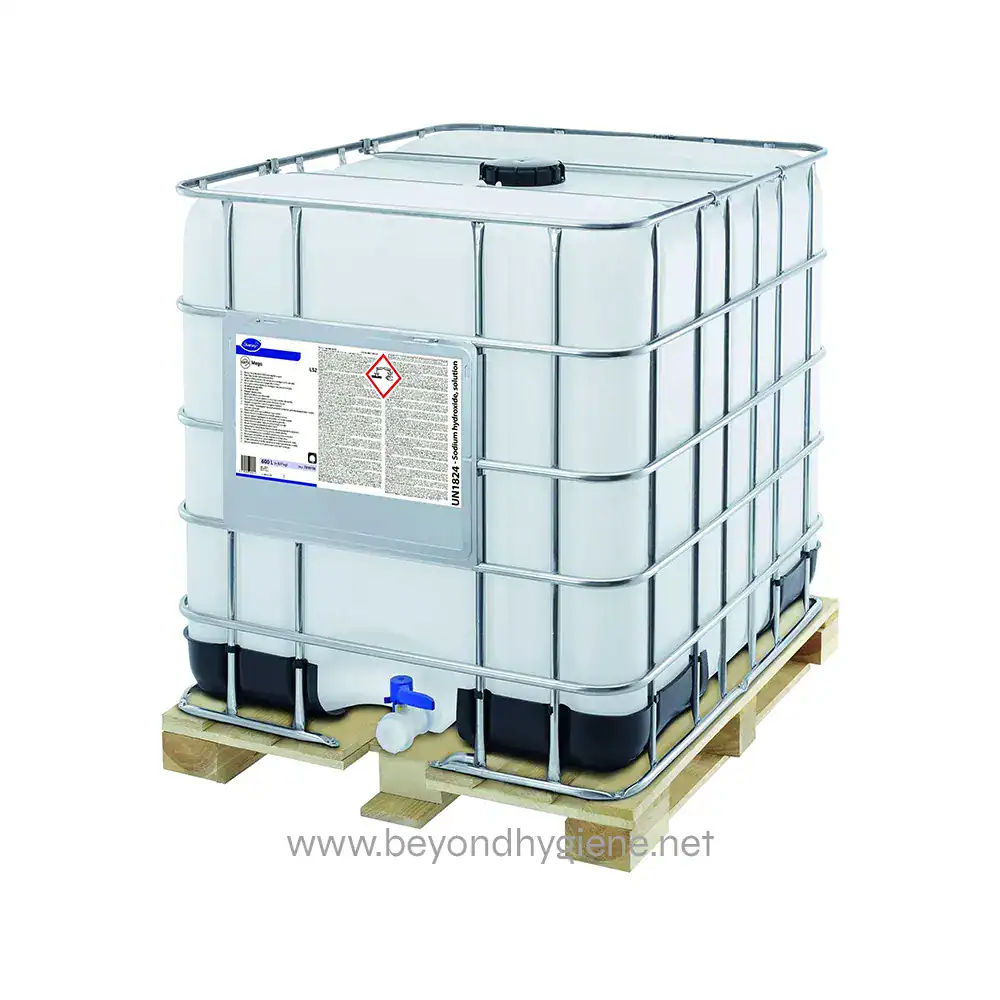 Suma Mega (1) Industrial chemical storage container for cleaning and disinfecting solutions.