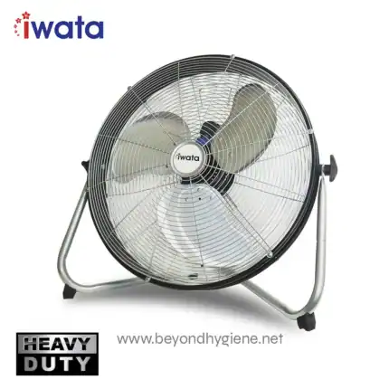 Powerful industrial fan for optimal ventilation and air circulation in commercial and hygiene environments. Designed for durability and heavy-duty use.