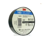 High-quality 3M electrical tape, black color, 160 durable vinyl tape for electrical insulation and general use, heat resistant, easy to apply, suitable for various industrial and home electrical projects.