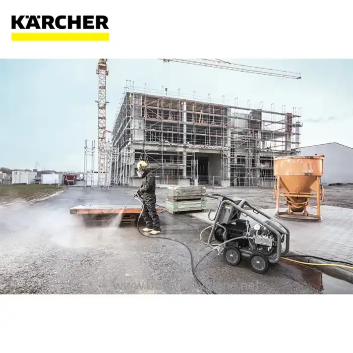 Karcher pressure washer cleaning construction site surface for hygiene and safety - Beyond Hygiene Asia.