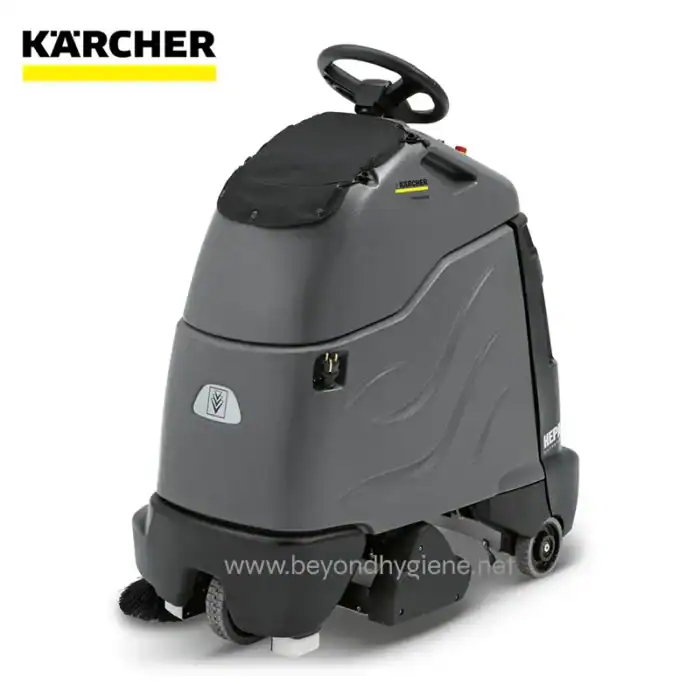 Karcher commercial floor cleaning machine for industrial and commercial cleaning, ideal for hygiene maintenance in various environments.