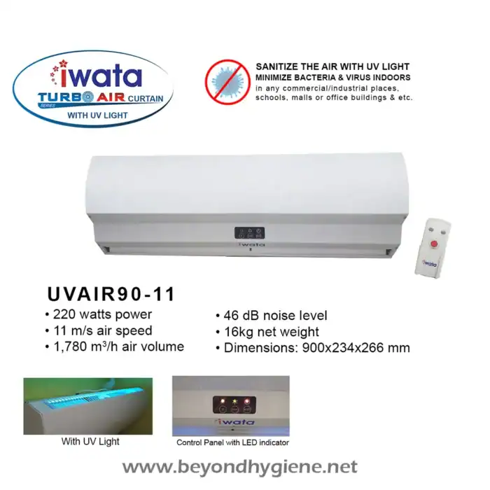 UV air sterilization unit with UV light for improved indoor hygiene and air quality.