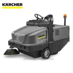 Karcher professional ride-on floor sweeper for industrial and commercial cleaning, ideal for large area sanitation, equipped with advanced brushes and efficient dust control systems.