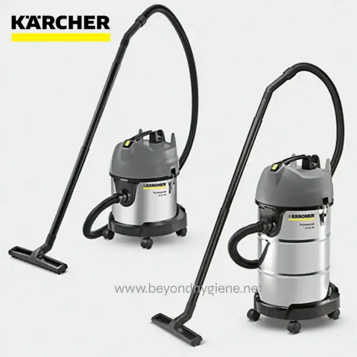Karcher industrial wet and dry vacuum cleaners for commercial cleaning, powerful and durable equipment designed for efficient hygiene solutions.