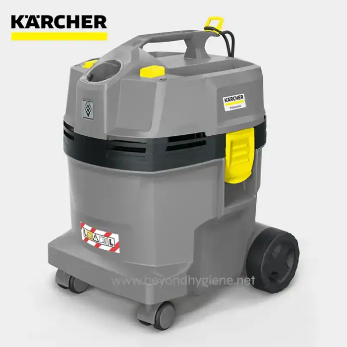 Kärcher industrial vacuum cleaner for professional cleaning applications, durable and efficient, ideal for commercial and industrial environments.