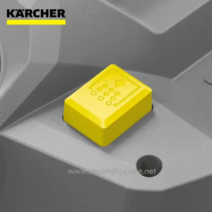 Yellow reduction button on industrial machine, sanitize, cleaning equipment, hygiene, Beyond Hygiene Asia.