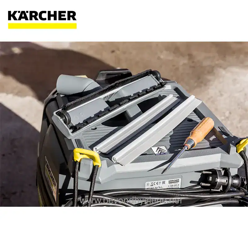 WET AND DRY VACUUM CLEANER NT 401 Ap L (7) Karcher pressure washer with tools on a construction site, highlighting professional cleaning equipment.