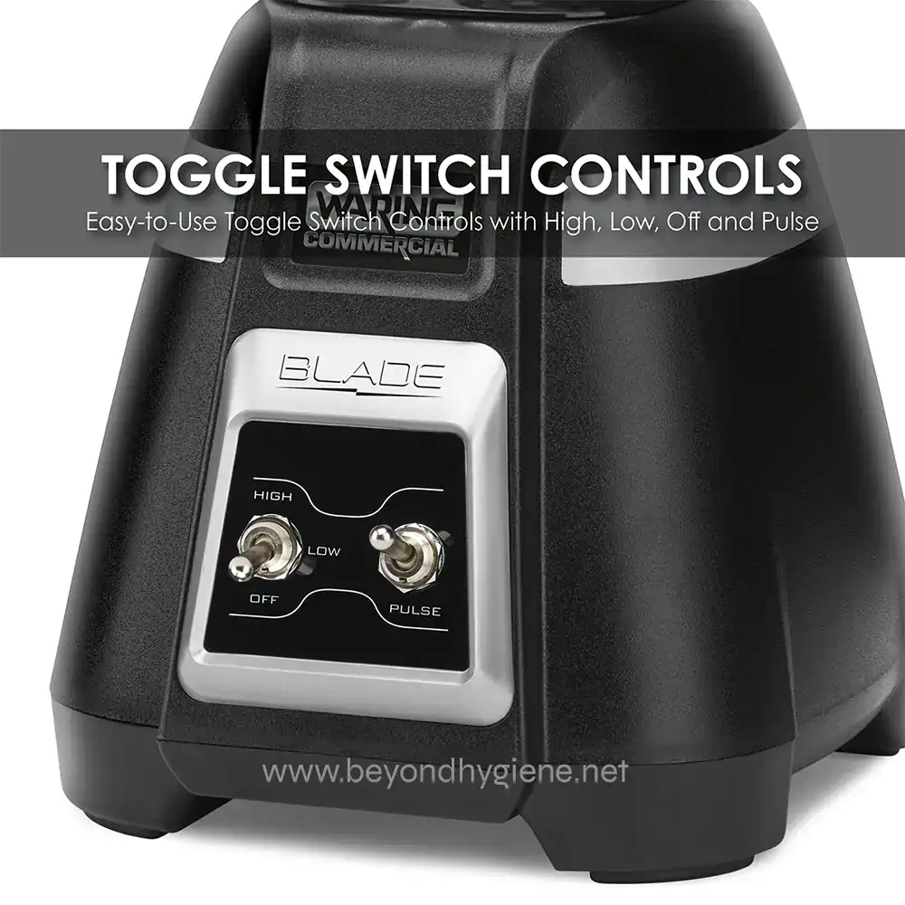 bb300_hires5_1200 Toggle switch control panel for commercial hygiene equipment, featuring high, low, off, and pulse settings, designed for efficient cleaning solutions.