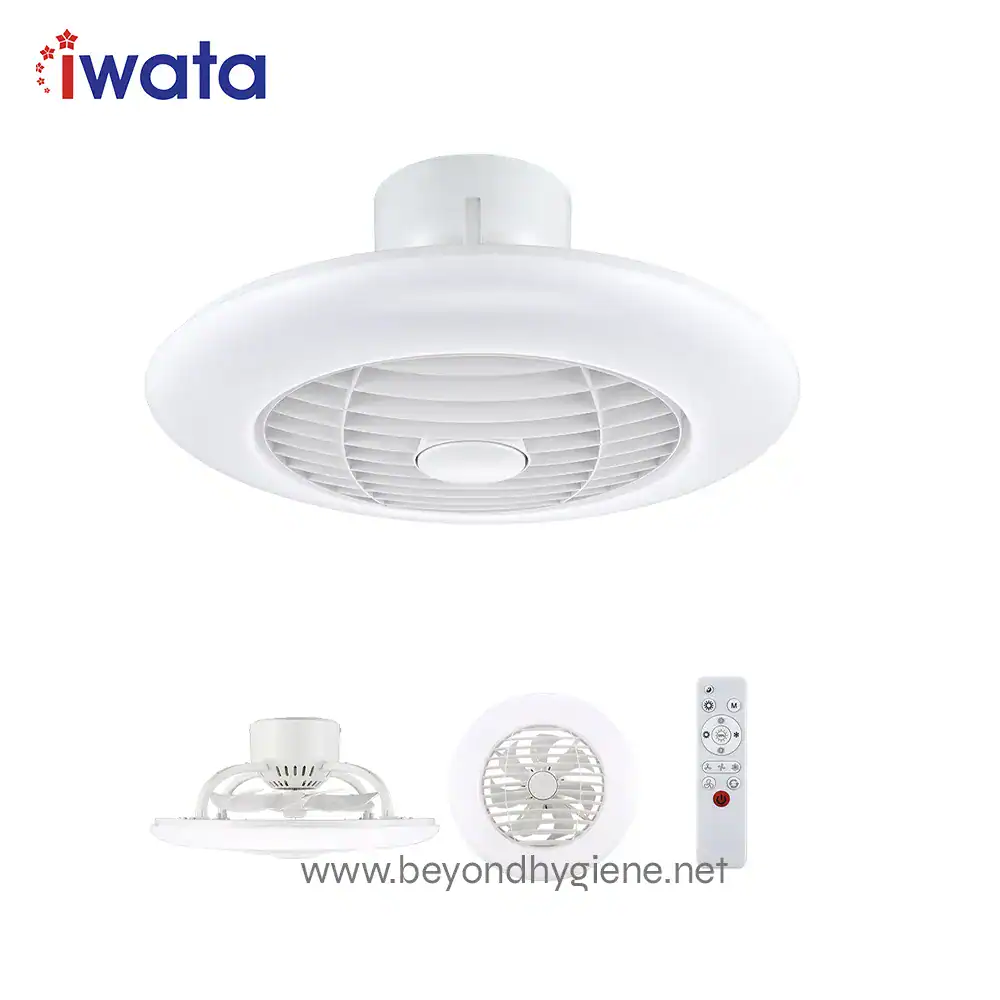 iSMART CF12-LED ELECTRIC FAN (2) Silent ceiling and wall ventilation fan with remote control for bathroom air purification and moisture control. Compact, efficient, and suitable for residential and commercial hygiene needs.