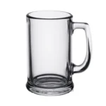 Clear glass mug for hot beverages, ideal for cafes and restaurants, enhances hygiene and cleanliness standards in food service environments.