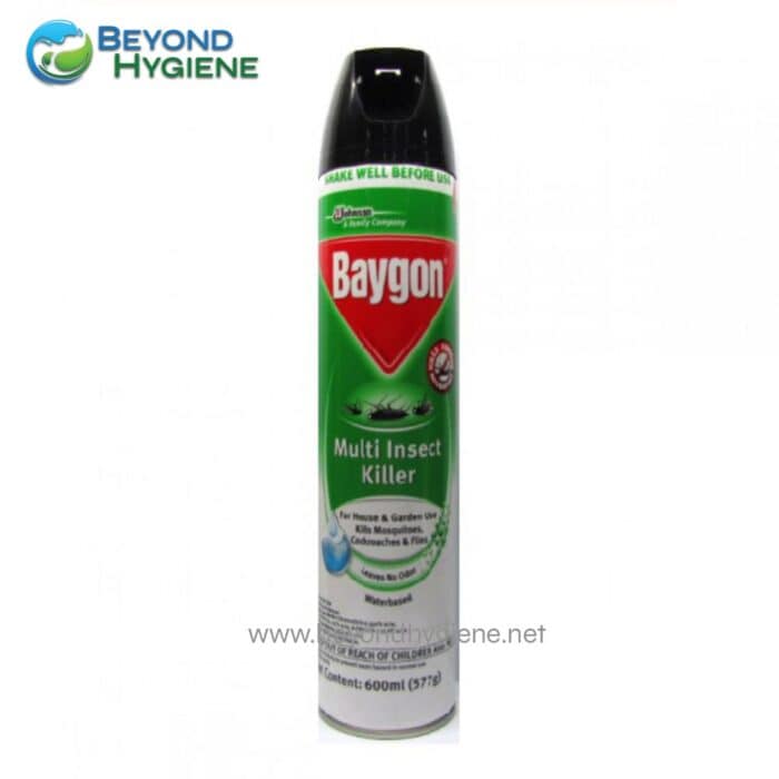 Insecticide spray for household pest control, multi-insect killer by Beyond Hygiene Asia, effective against mosquitoes, cockroaches, and flies, suitable for home and garden use.