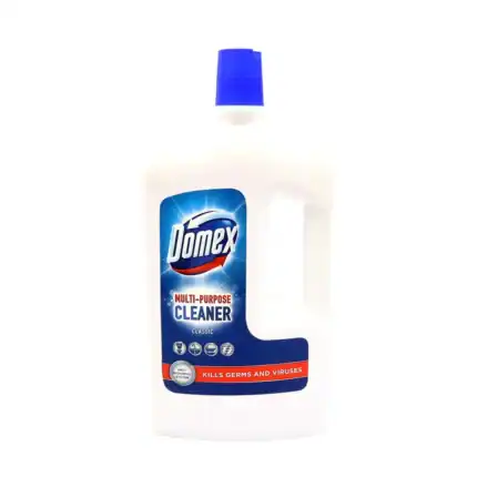 Disinfectant cleaner bottle for germ and virus elimination, multi-purpose surface cleaner from Domex for hygiene and sanitation.