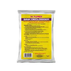 Sink declogger packet by Dr. Plumber for effective drain cleaning, clog removal, and preventing slow drains, ideal for household plumbing maintenance.