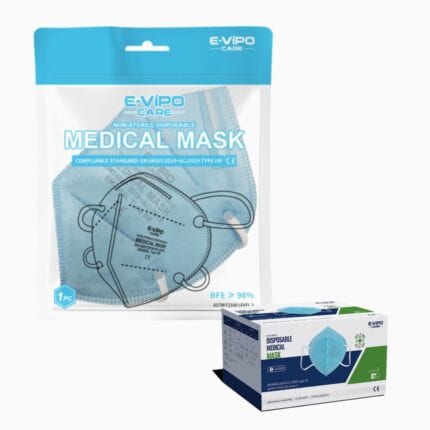 Medical face mask packaging for infection prevention and health safety, disposable non-sterile masks for medical use, compliant with standards, suitable for clinics and healthcare settings.