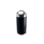 Disinfectant soap and sanitizer dispenser with stainless steel top and black body, ideal for hygiene and cleanliness in commercial and public spaces.