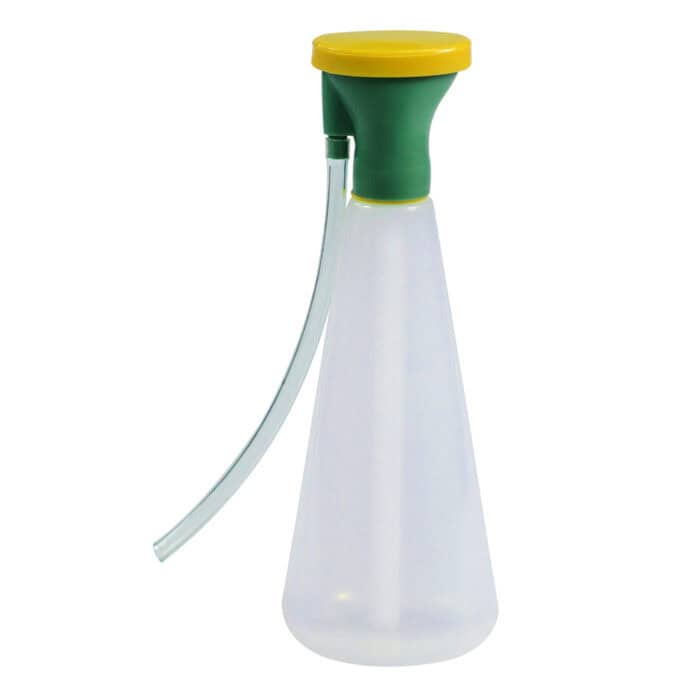 Plastic spray bottle for disinfectant or cleaning solutions, eco-friendly and reusable, ideal for sanitation in commercial and healthcare settings.