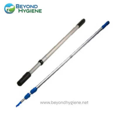 Extendable cleaning duster with black and blue handles, ideal for hygienic cleaning in Asian markets and commercial spaces.