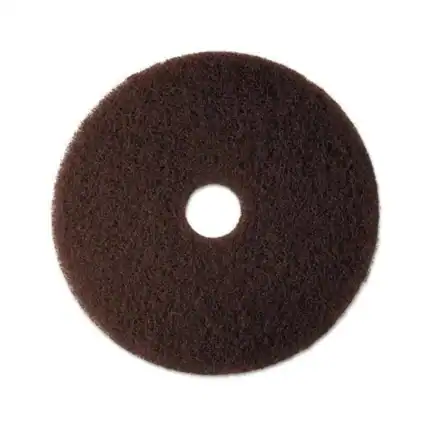 Black polishing wheel for industrial cleaning and polishing applications. Suitable for use in factories, workshops, and commercial cleaning services. Durable and high-quality abrasive tool.