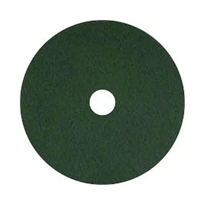 Green abrasive grinding wheel, industrial tool for surface finishing and material removal.