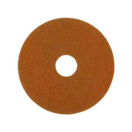 Brown abrasive cleaning pad for industrial and household cleaning, featuring durable texture for heavy-duty scrubbing. Perfect for maintaining hygiene and cleanliness in various environments.