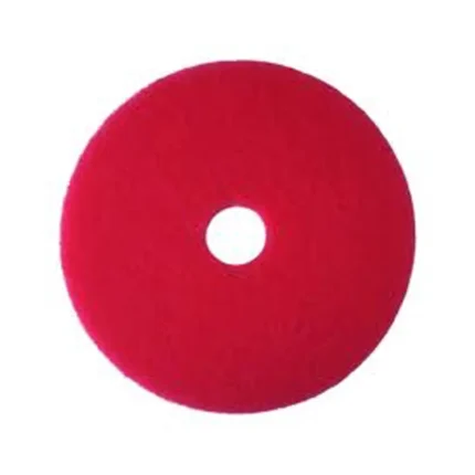 Black and red circular cleaning tool or part, possibly for hygiene or cleaning purposes.