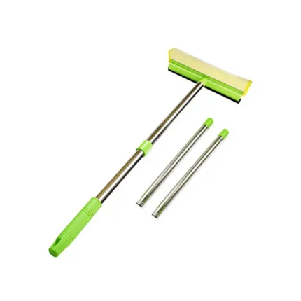 Microfiber window cleaning squeegee with replaceable blades for professional cleaning, ergonomic handle, and versatile use for windows, glass, and surfaces.