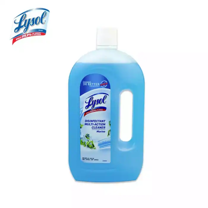 Lysol disinfectant multi-action cleaner bottle for effective surface sanitation and hygiene.