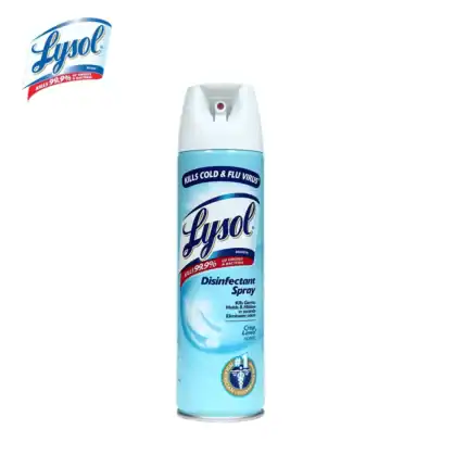 Lysol disinfectant spray for effective viruses and bacteria control, ideal for hygiene, cleaning, and sterilization in commercial and healthcare settings.