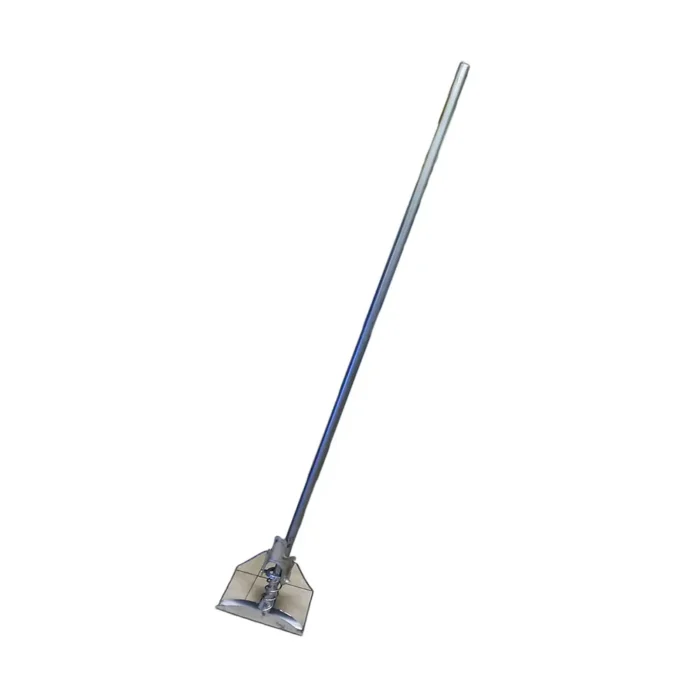 Stainless steel floor mop with long handle, ideal for professional cleaning and hygiene maintenance in commercial and industrial settings.