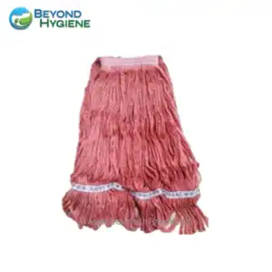 Pink cleaning mop head made of microfiber for janitorial and industrial cleaning at Beyond Hygiene Asia.