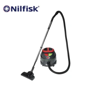 Nilfisk vacuum cleaner for commercial cleaning and sanitation, ideal for hygiene maintenance in industrial and hospitality settings.