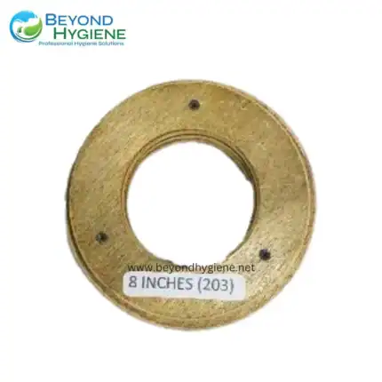 Brass gasket ring for hygiene equipment, industrial sealing component, 8 inches diameter, corrosion-resistant material, used in cleaning machinery, reliable hygiene solutions from Beyond Hygiene Asia.