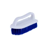 Blue cleaning brush with white handle for hygiene and sanitation purposes.
