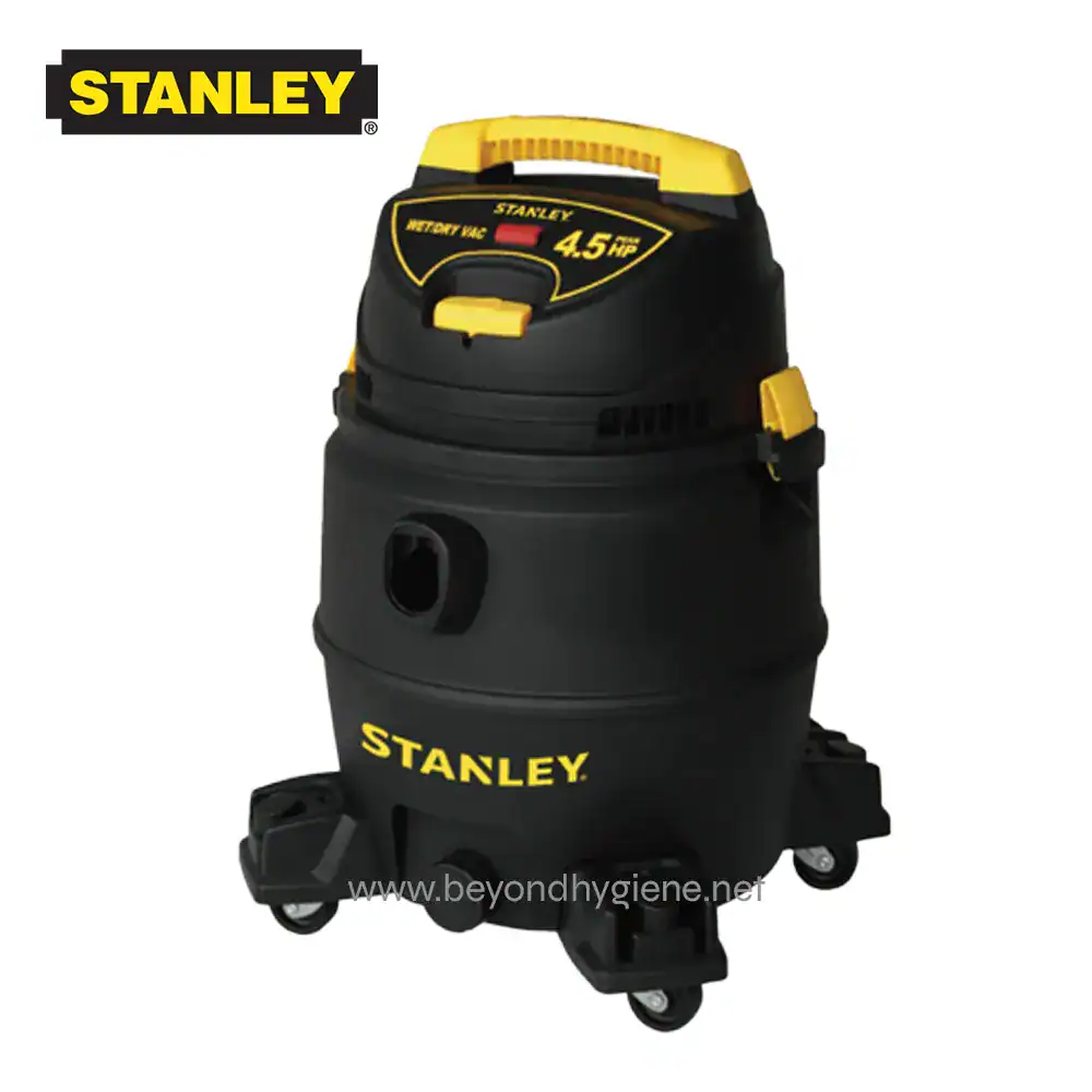 STANLEY VACUUM CLEANER WETDRY 8 GALLON 1000W HEPA vacuum cleaner, Stanley industrial wet/dry shop vacuum, powerful cleaning tool for commercial and industrial use.