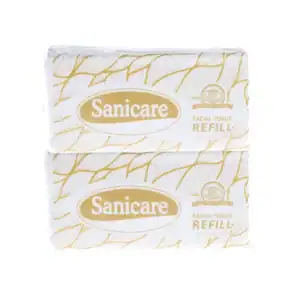 Facial tissue refill packs by Sanicare, ideal for hygienic sanitation and professional cleaning, suitable for healthcare and beauty industries in Asia.