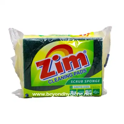 Zim Cleaning Pads Scrub Sponge for Hygiene and Surface Cleaning, Small Size, Single Use, Ideal for Bathroom and Kitchen Surfaces, Eco-Friendly Material, Perfect for Commercial and Residential Cleaning Needs.